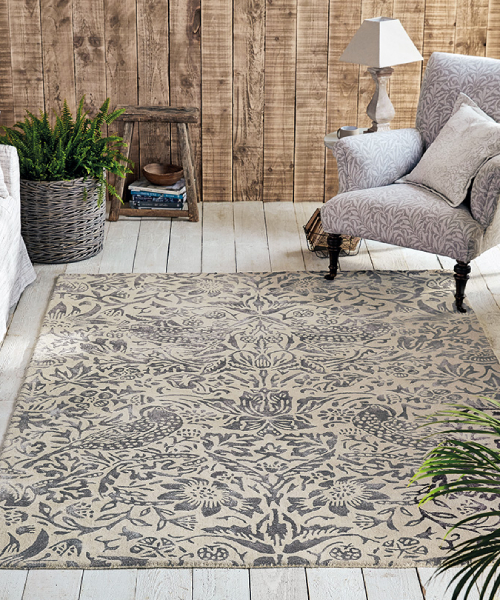 grey floral rug