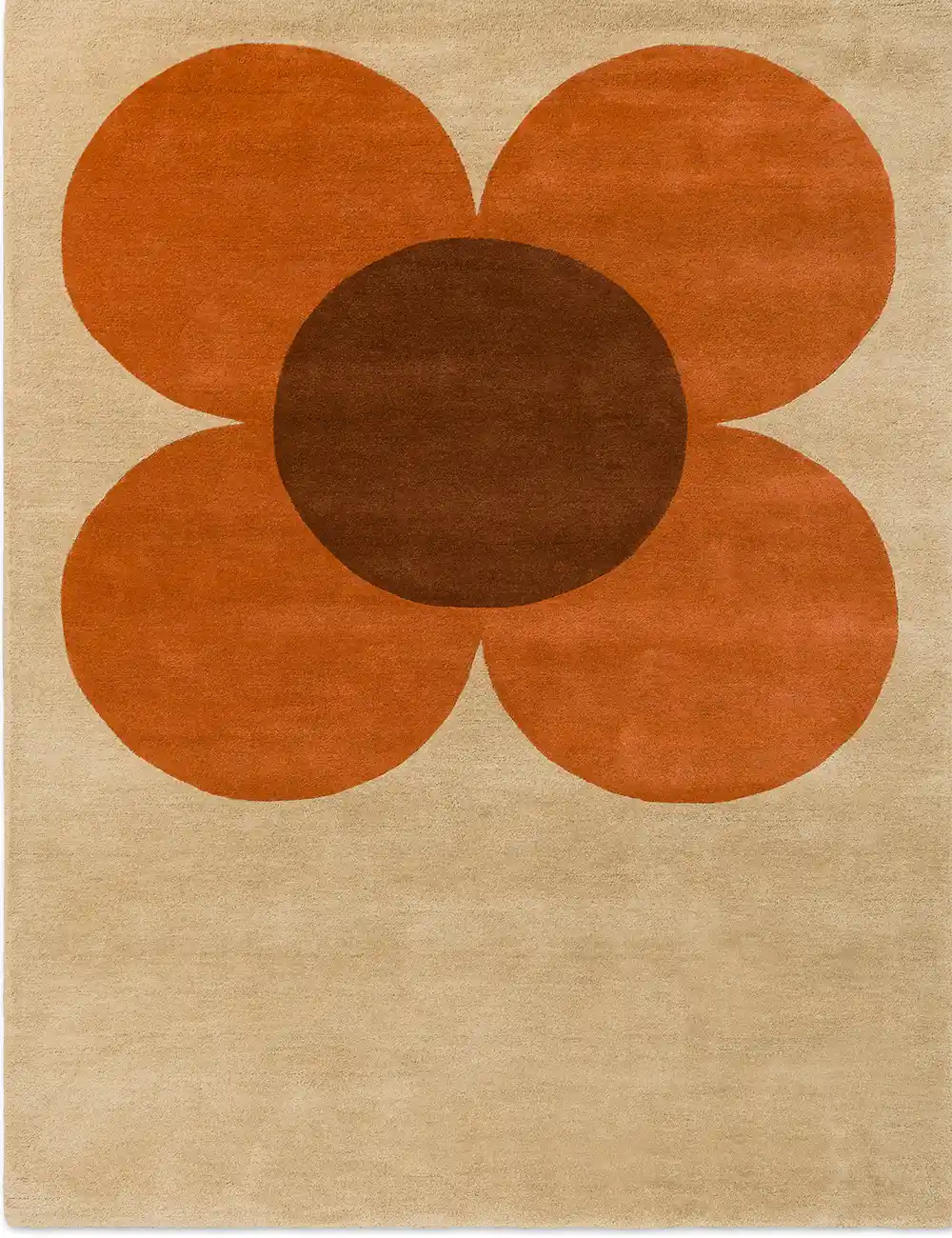 Orla Kiely Flower Placement Rug – Pumpkin / Ecru (158203)