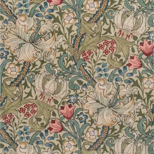 Morris & Co Golden Lily green-red 130107