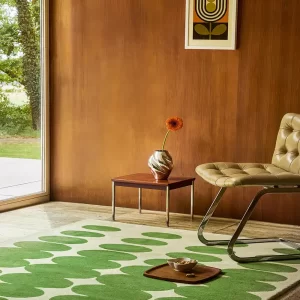 Orla Kiely Optical Oval Rug – Green / Cream (157707)